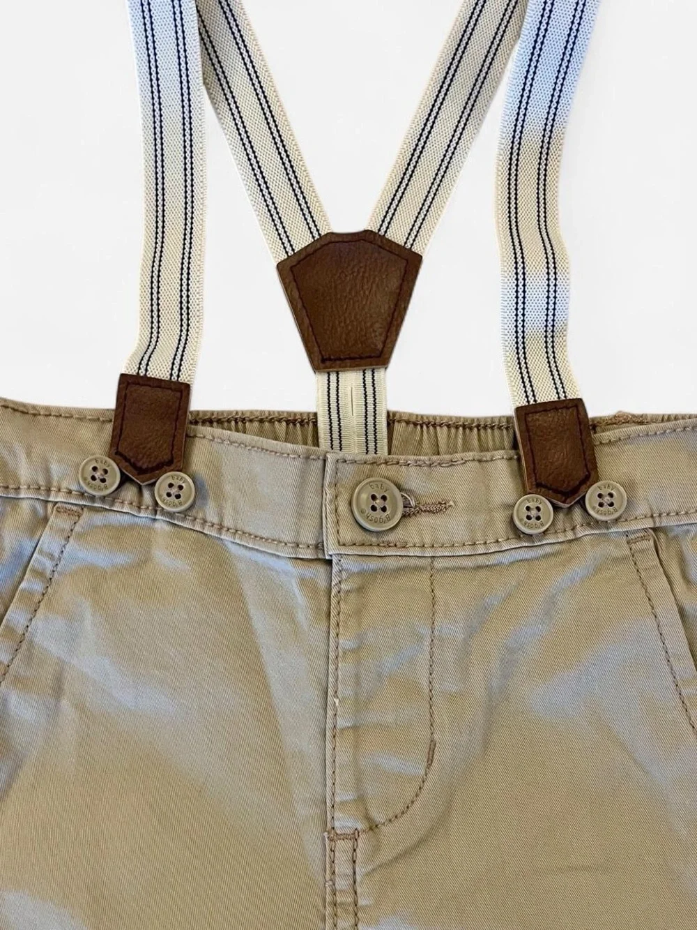 NWT OshKosh Baby B'gosh Khaki Pants with Striped Suspenders